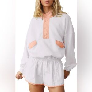 NWOT Women's 2-Piece White and Pink Athletic Short Set